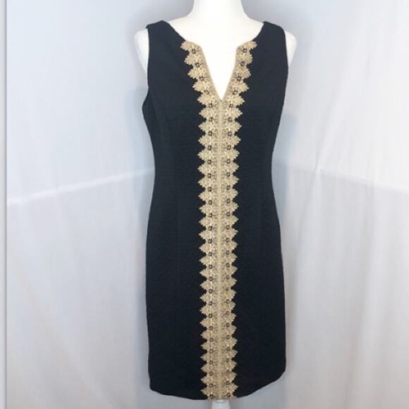 NWT papagallo black and gold lace dress - Picture 2 of 10